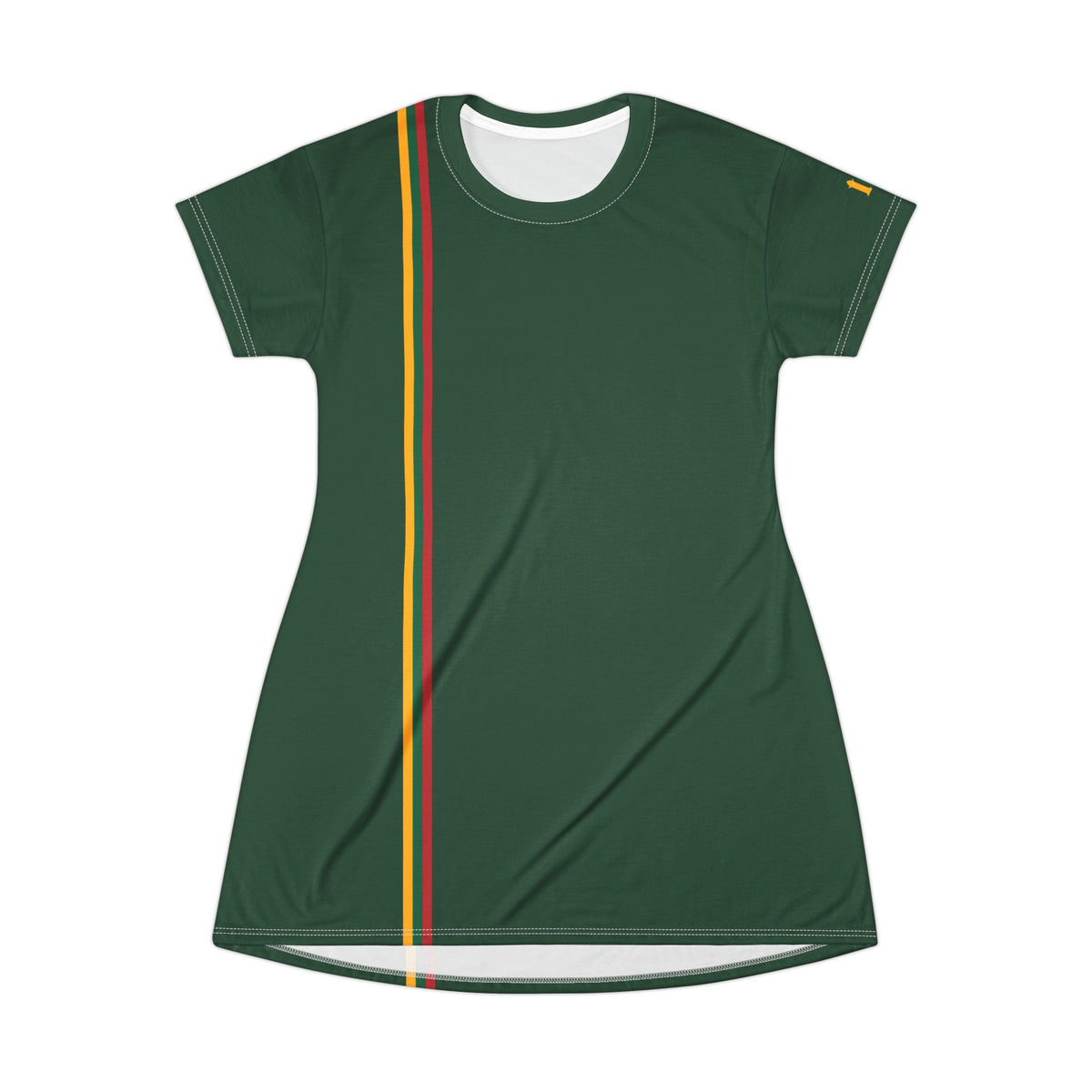 Lithuanian Flag Striped, T-Shirt Dress, Green