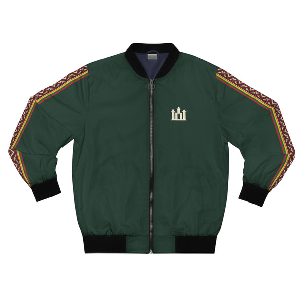 Forest Green Men's Bomber Jacket Lithuanian Bold