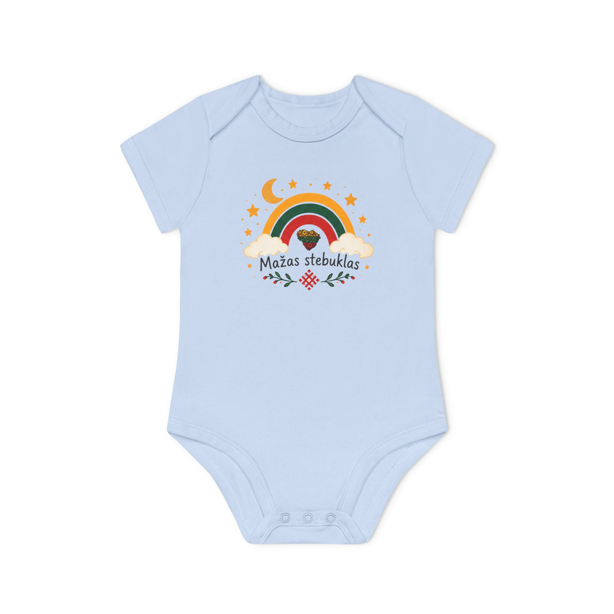 Maža Stebuklas; Baby Organic Short Sleeve Bodysuit