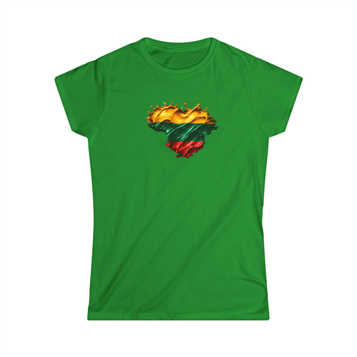 Lithuanian Paint Splash Heart, Women's Softstyle Tee