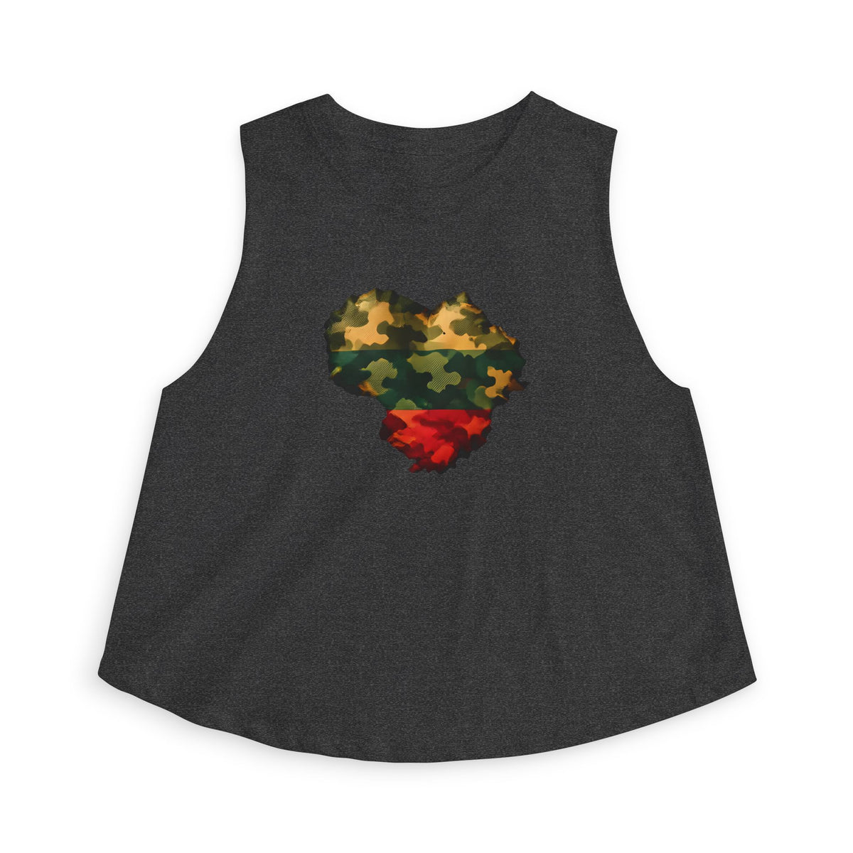 Lithuanian Camouflage Heart, Women's Crop Top
