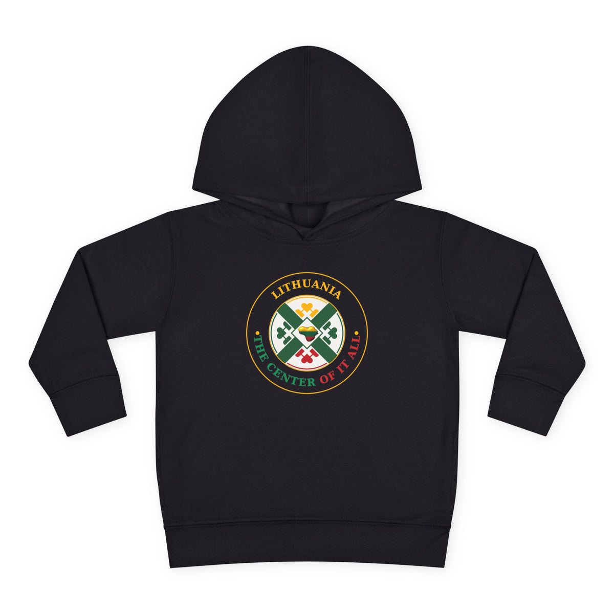 Lithuania The Center of it All, Lithuanian Heart Design Toddler Pullover Fleece Hoodie