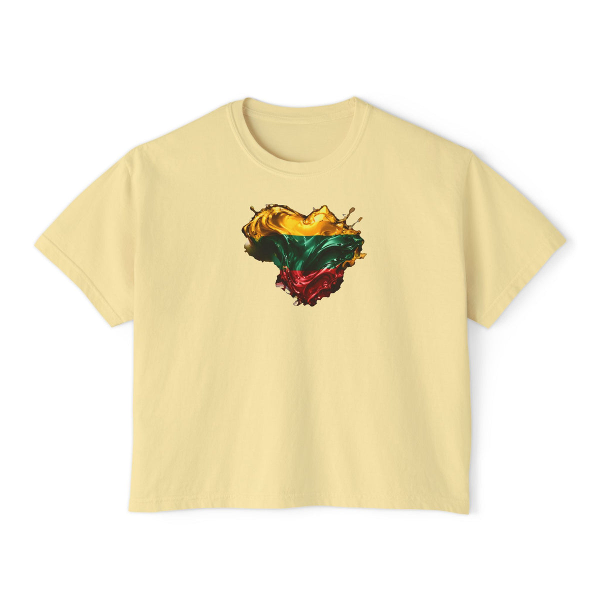Lithuania Liquid Gold Heart, Women's Boxy Tee