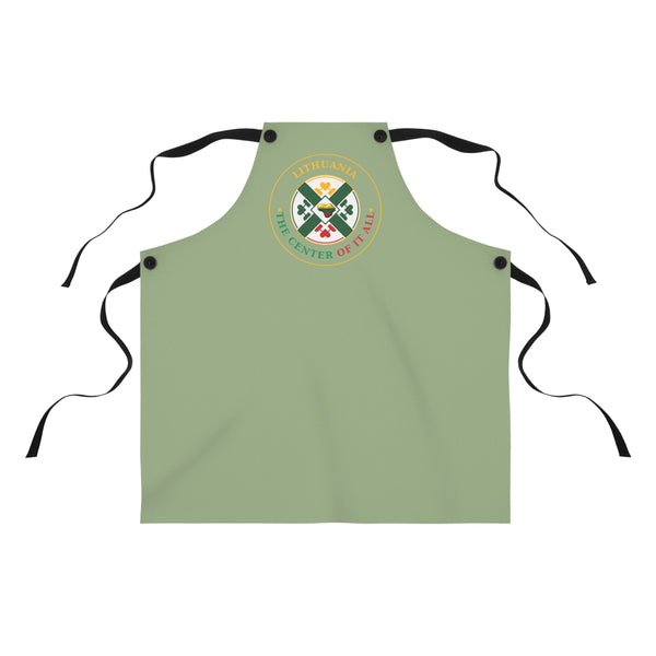 Lithuania the Center of it All, Apron, Sage Green