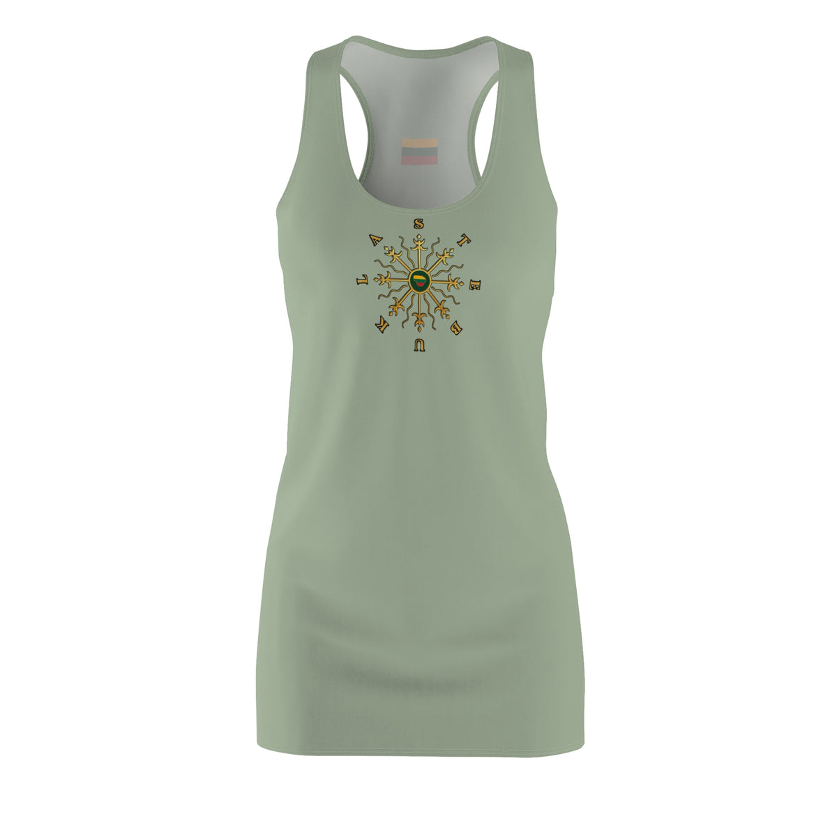 Stebukla Solar Cross, Women's Cut & Sew Racerback Dress, Sage