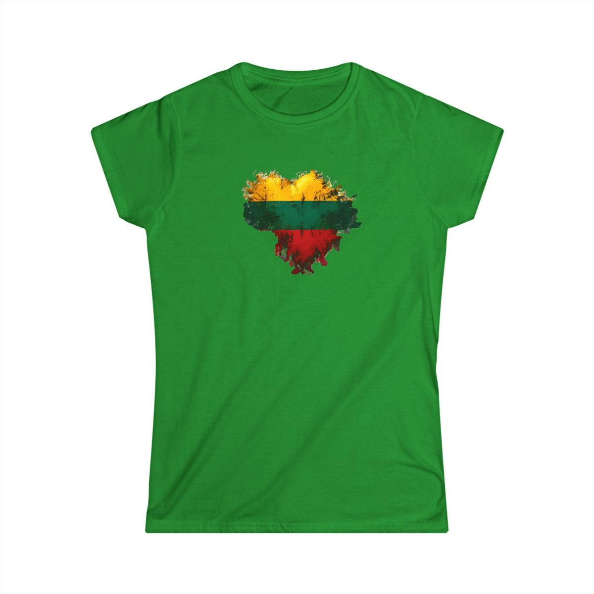 Lithuanian Splatter Heart, Women's Softstyle Tee