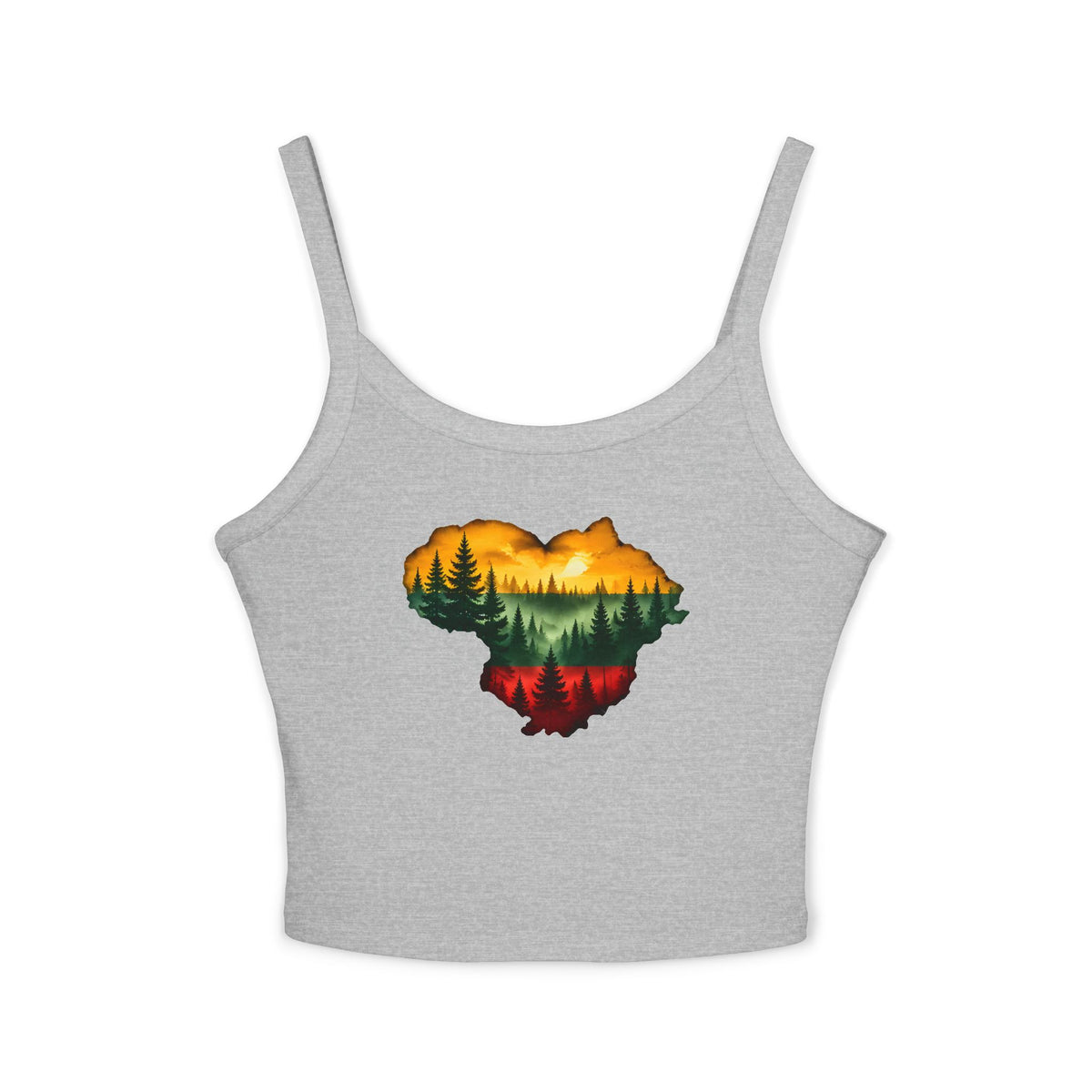 Lithuanian Forest Heart, Women's Spaghetti Strap Tank Top