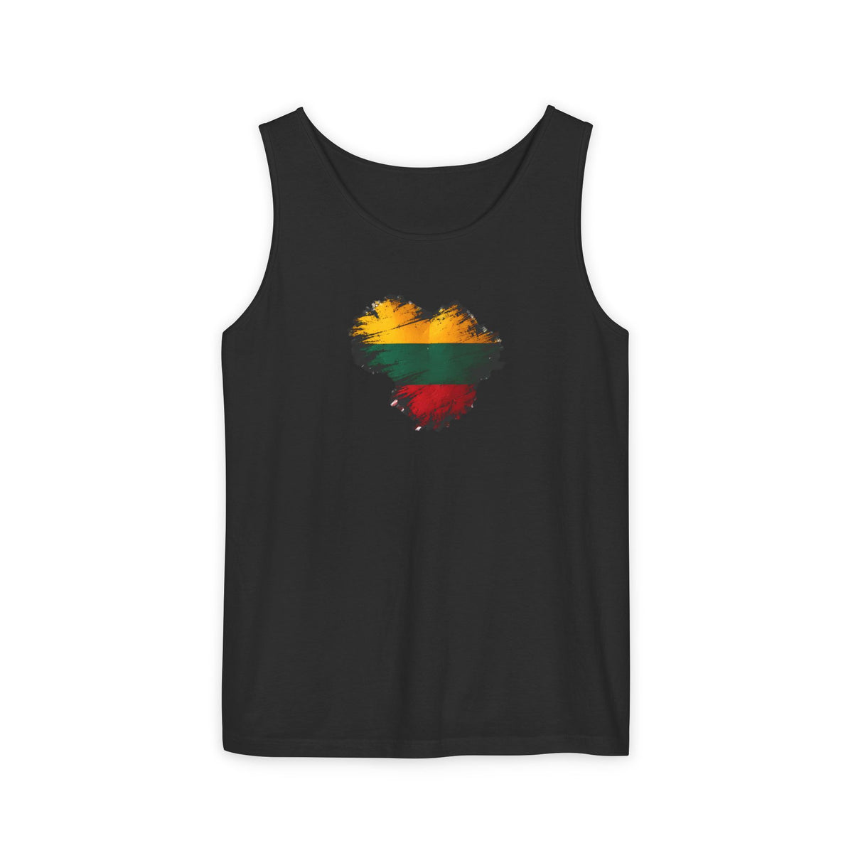 Lithuanian Grunge Heart, Unisex Garment-Dyed Tank Top