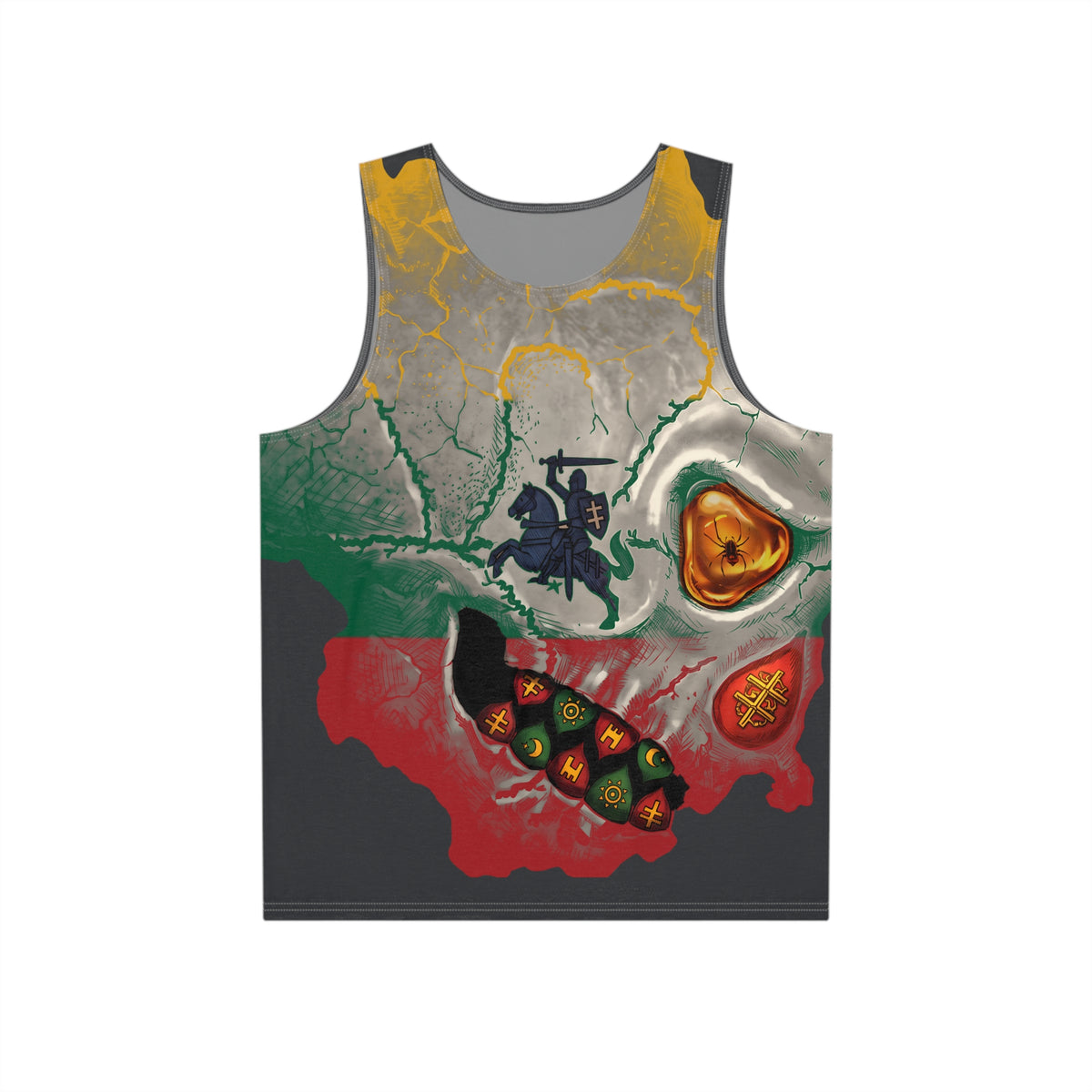 Lithuanian Silver Flag Skull, Men's Tank