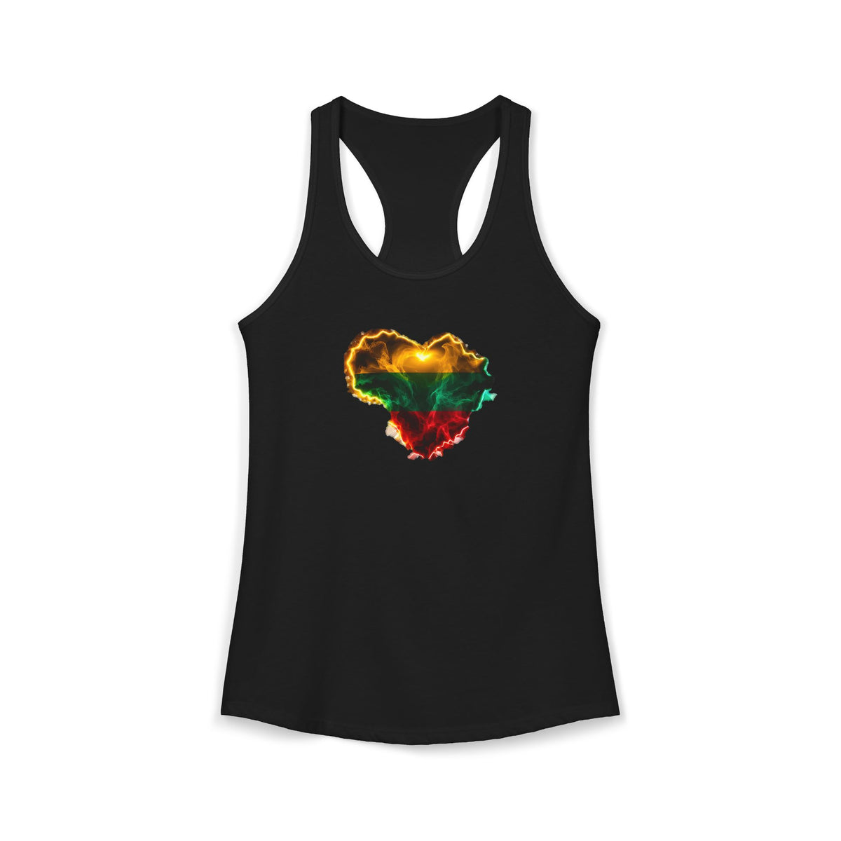 Lithuanian Fire Glow Heart, Women's Ideal Racerback Tank
