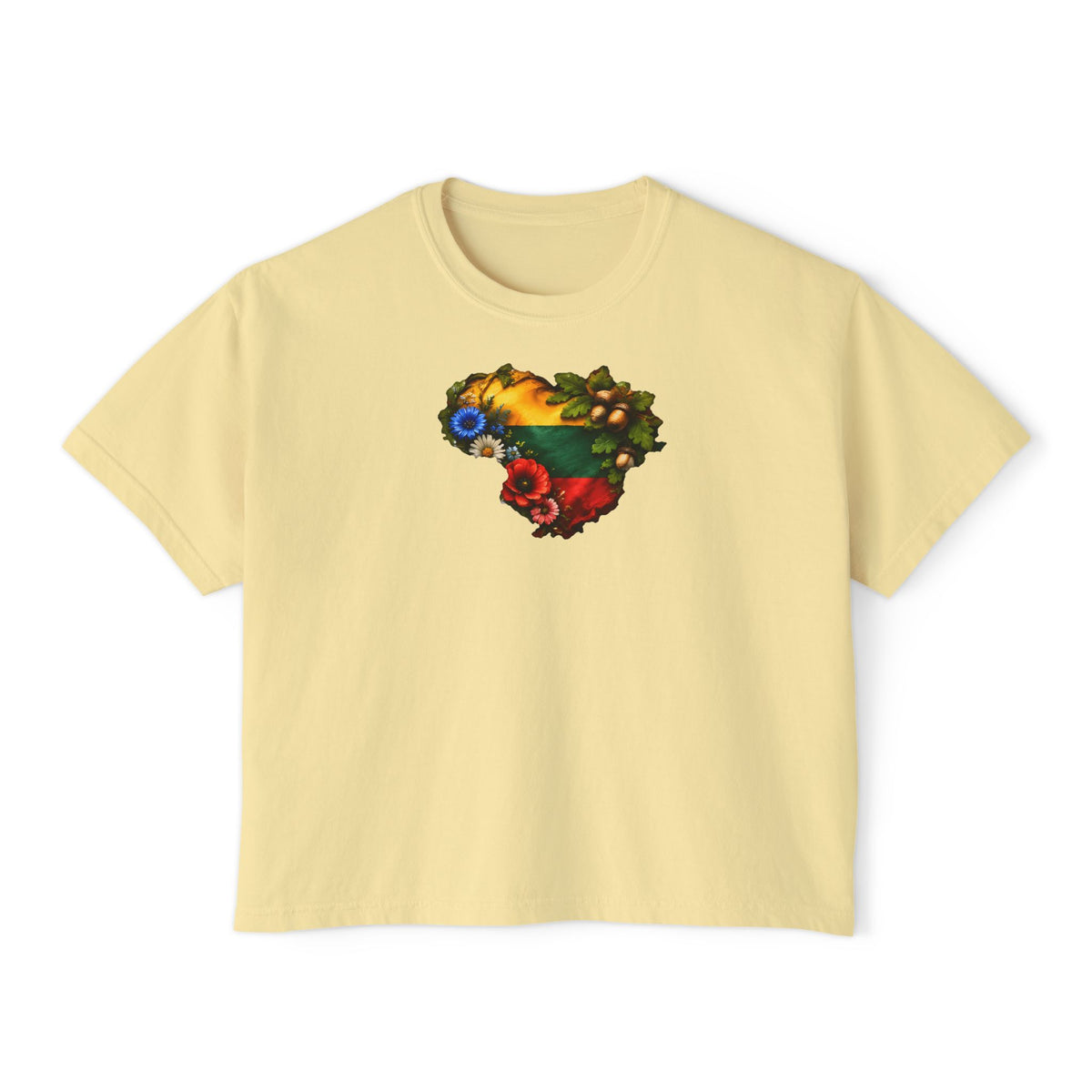 Lithuania Wildflower Heart, Women's Boxy Tee