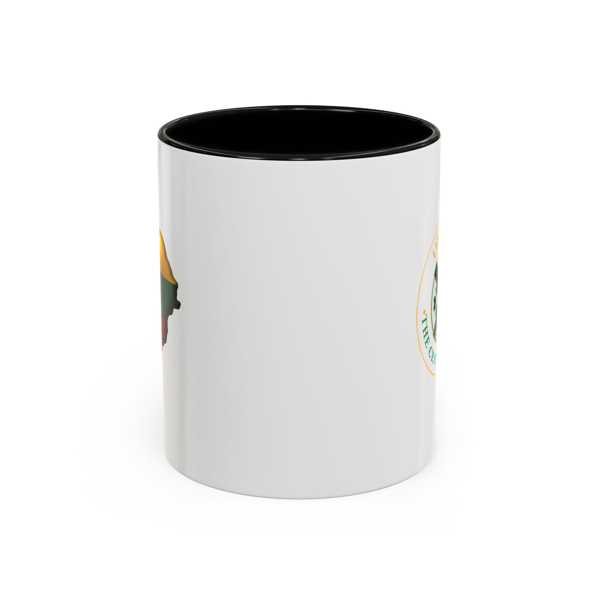 Lithuanian Forest Heart Design Lithuanian Center of it All Logo Accent Coffee Mug (11, 15oz)