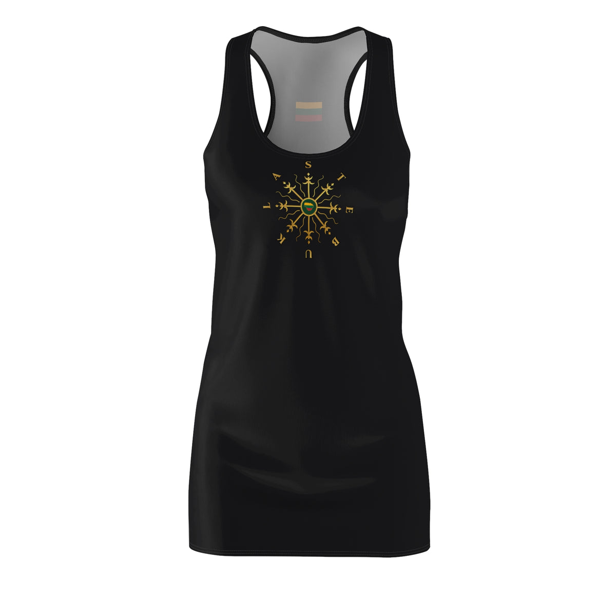 Stebukla Solar Cross, Women's Cut & Sew Racerback Dress (AOP)