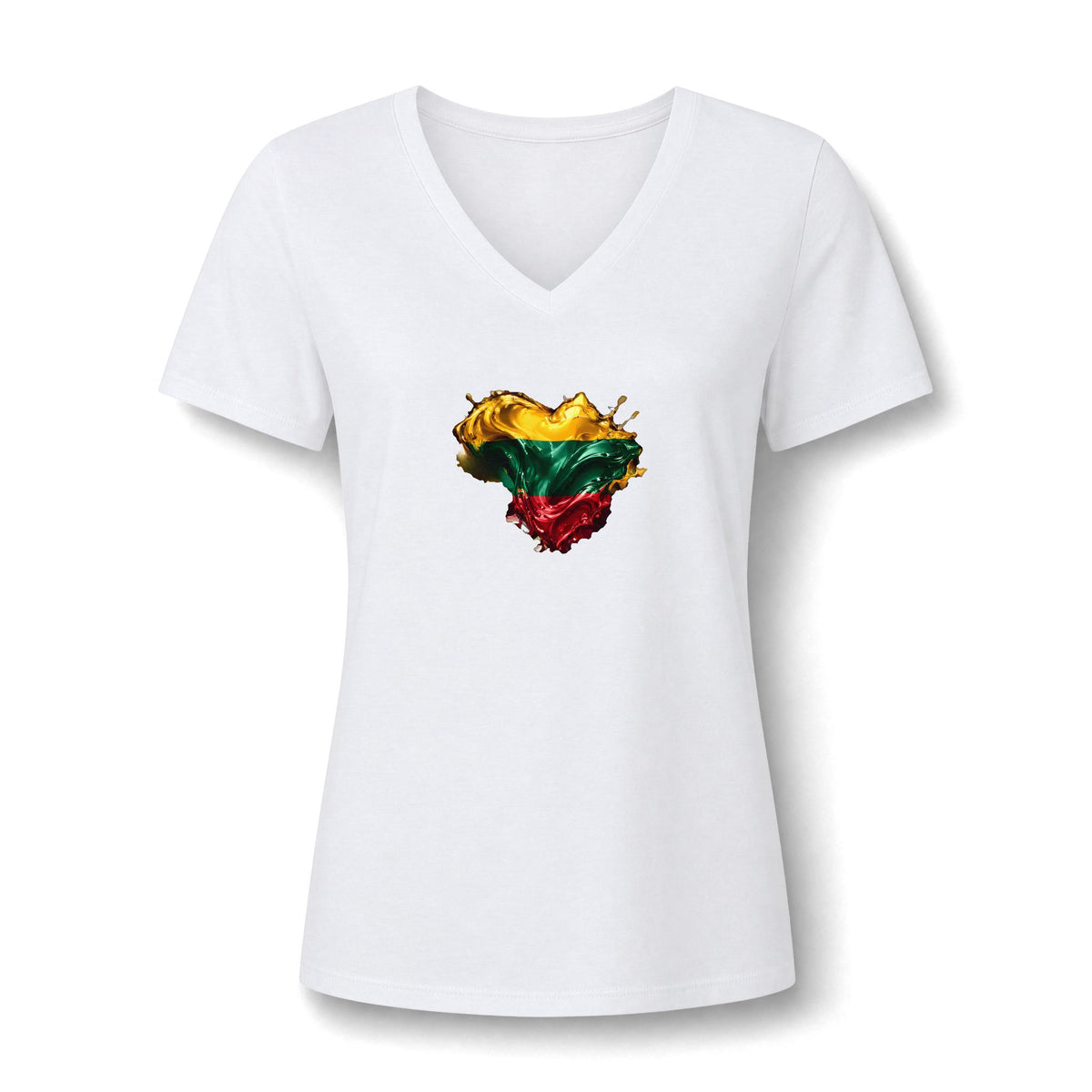 Lithuanian Liquid Gold Heart, Women's Relaxed Heather CVC V-Neck Tee