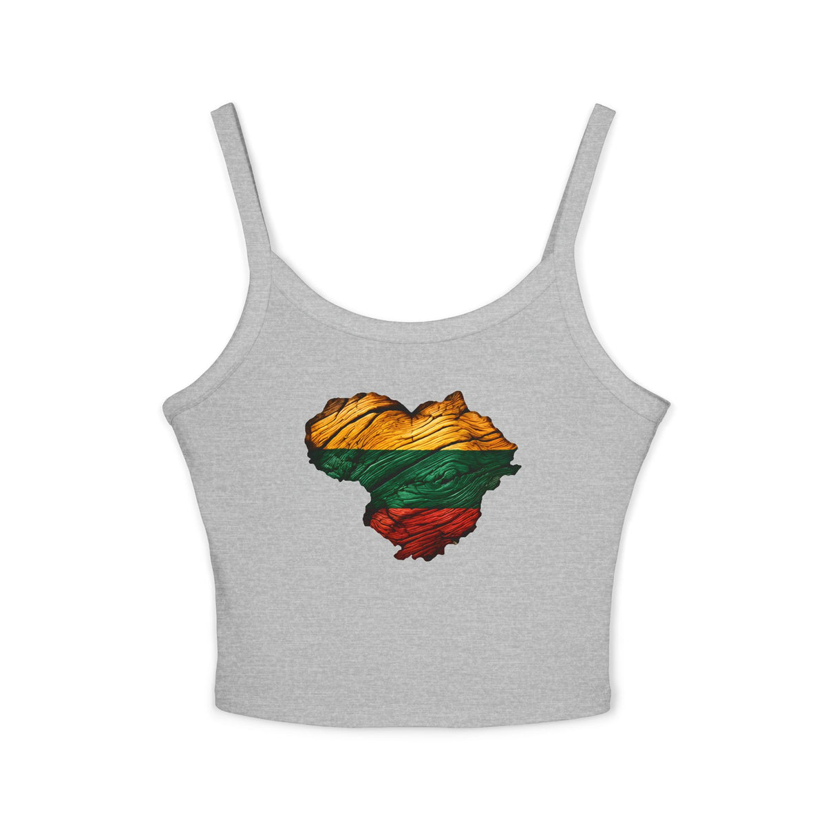 Lithuanian Carved Wood Heart, Women's Spaghetti Strap Tank Top