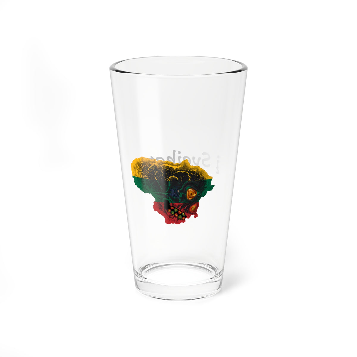 Lithuanian Blackout Skull Flag, Mixing Glass, 16oz
