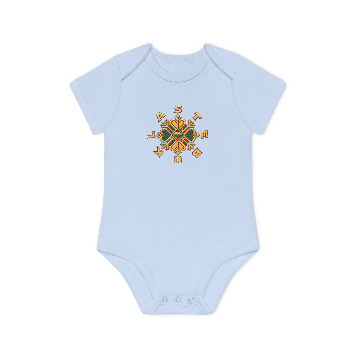 Stebuklas with Brand Logo; Baby Organic Short Sleeve Bodysuit