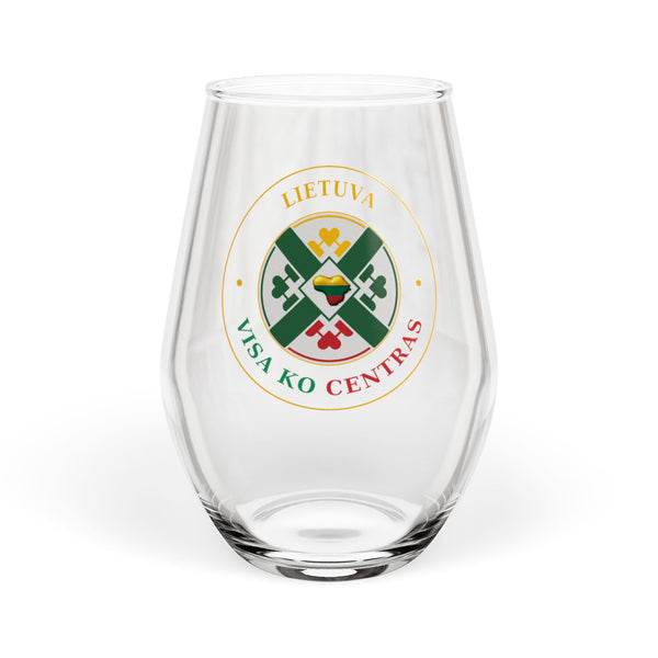 Lietuva Visa Ko Centras, Stemless Wine Glass, 11.75oz