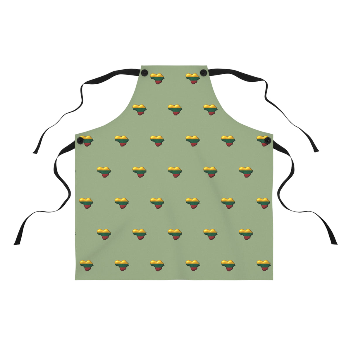 Lithuanian Heart Pattern on Apron, Sage Green